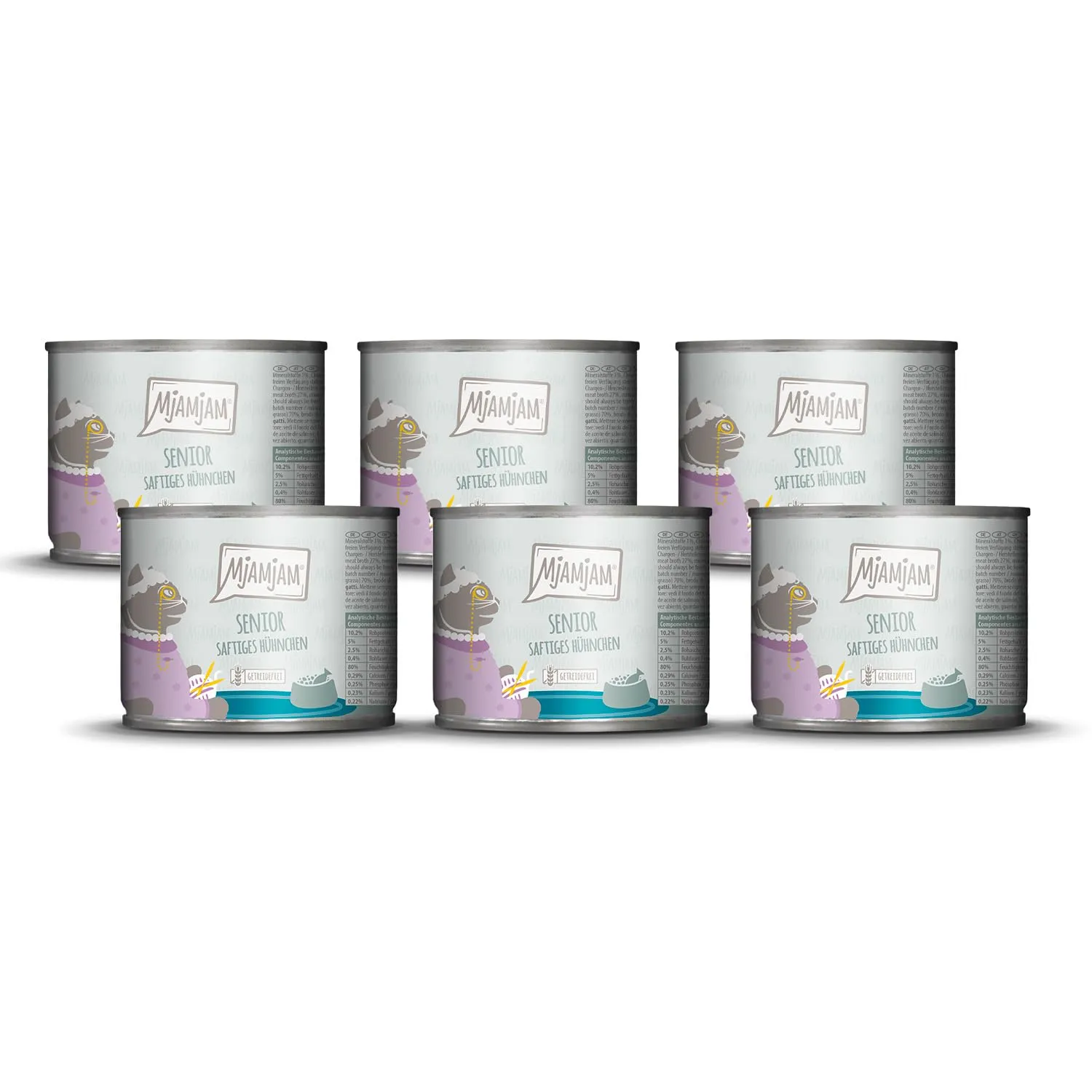 MjAMjAM - Cibo umido Premium per gatti - Senior - Pollo succoso, confezione da 6 (6x200g), senza cereali - immagine 1