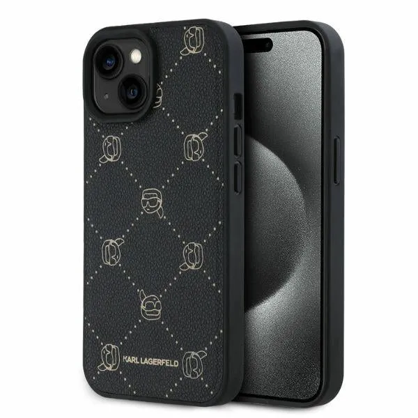 Custodia MagSafe per Apple iPhone 15, Karl Lagerfeld, Karl's Head, Nera - immagine 1