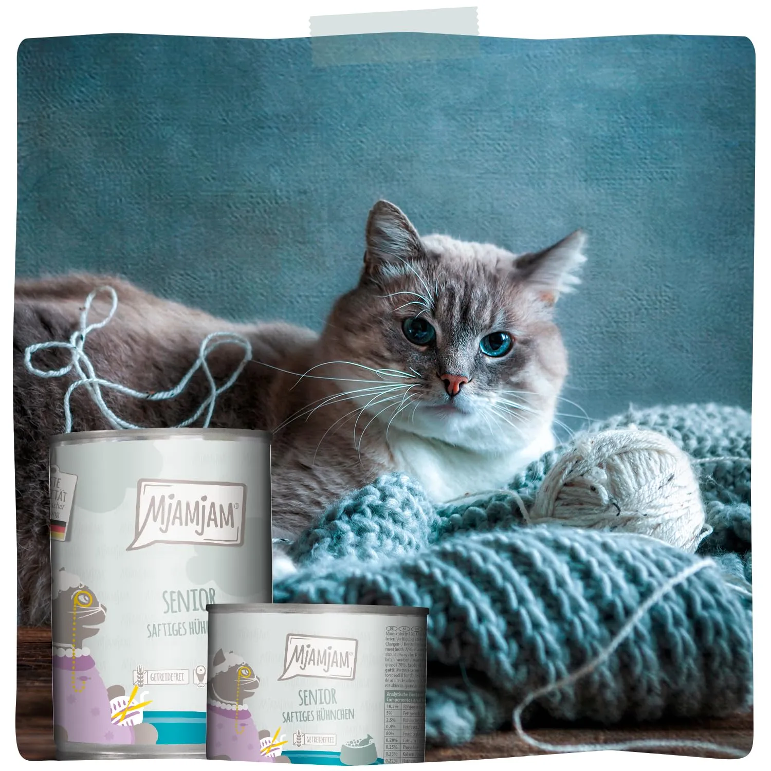 MjAMjAM - Cibo umido Premium per gatti - Quetschie - Senior - Pollo succoso, confezione da 12 (12x125g), senza cereali - immagine 6
