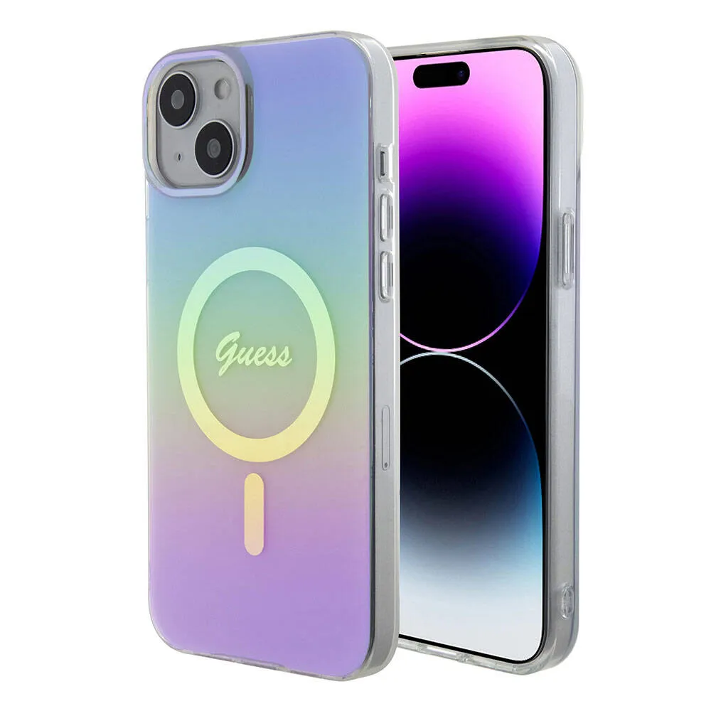 Custodia MagSafe per Apple iPhone 15, Guess, IML Iridescente, Viola - immagine 1
