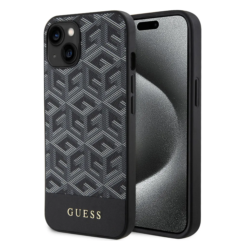 Custodia MagSafe per Apple iPhone 15, Guess, GCube Stripes, Nera - immagine 1