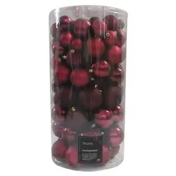 Set palline albero Natale (100pz) Plastica Oxblood 9920538 - immagine 1
