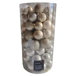 Set palline albero Natale (100pz) Plastica Pearl 9956272 - immagine 1