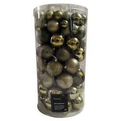 Set palline albero Natale (100pz) Plastica Rosemary green 9912662 - immagine 1