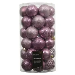 Set palline albero Natale (37pz-6cm) Plastica Vintage pink 9022680 - immagine 1