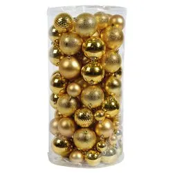 Set palline albero Natale (100pz) Plastica Gold 9948821 - immagine 1