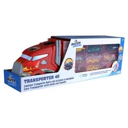 Camion bisarca con 3 auto Transporter (41,5cm) SILVER WHEEL Rosso 41443 - immagine 1