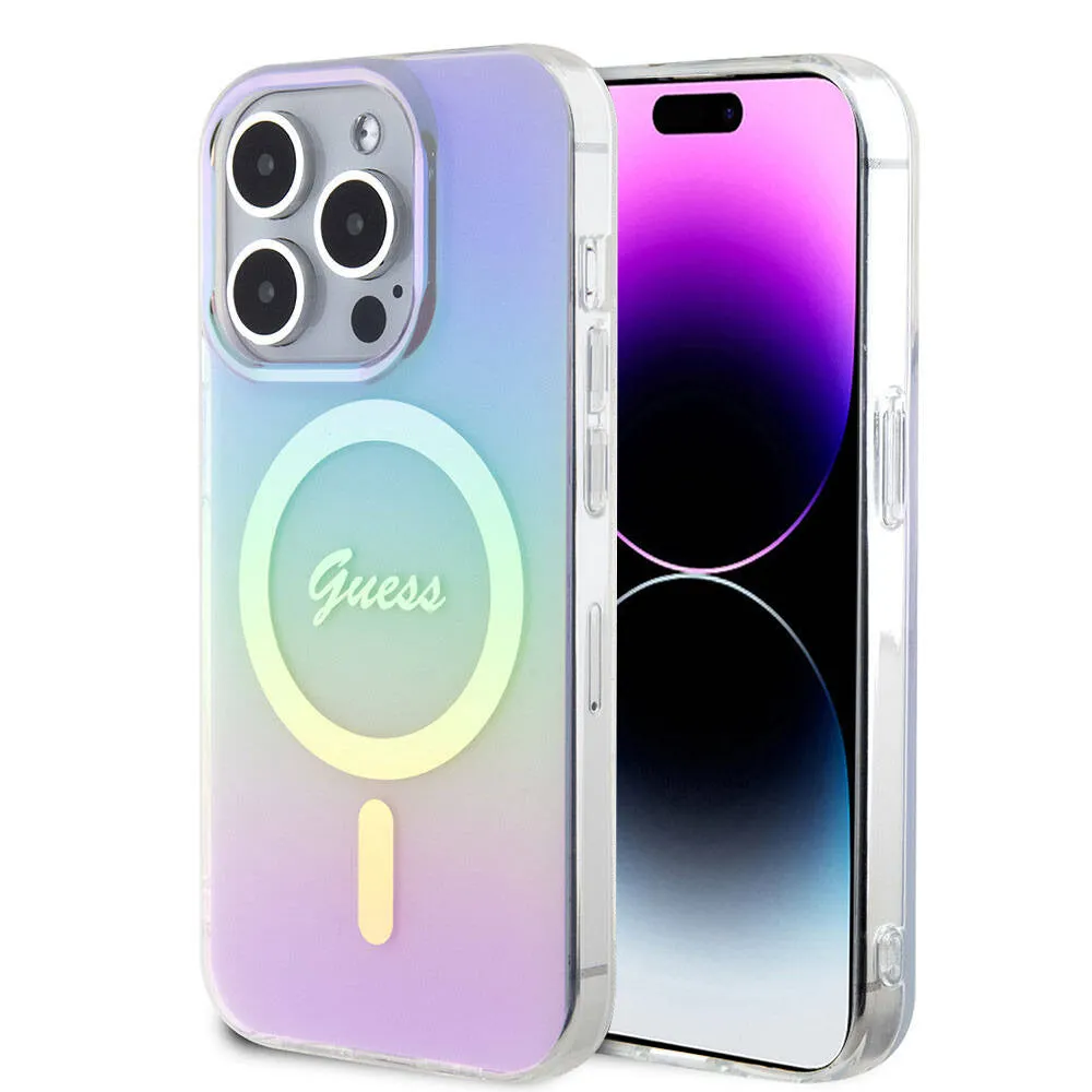 Custodia MagSafe per Apple iPhone 15 Pro, Guess, IML Iridescente, Viola - immagine 1