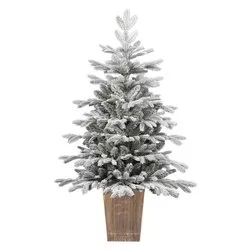 Albero Natale Verde innevato (PVC e PE - H120 D72 cm) 008644 - immagine 1