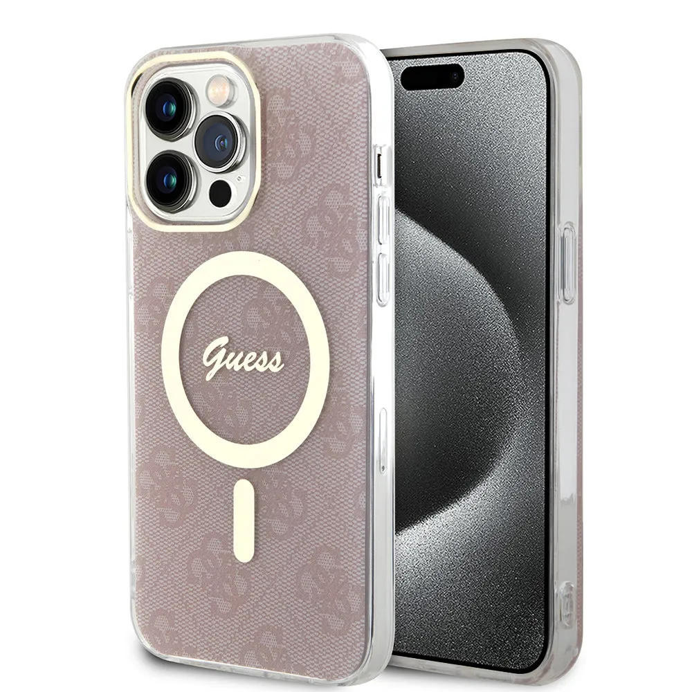 Custodia MagSafe per Apple iPhone 15 Pro, Guess, IML 4G, Rosa - immagine 1