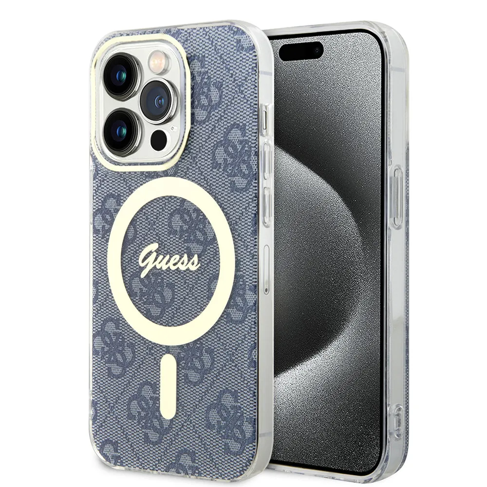 Custodia MagSafe per Apple iPhone 15 Pro, Guess, IML 4G, Blu - immagine 1