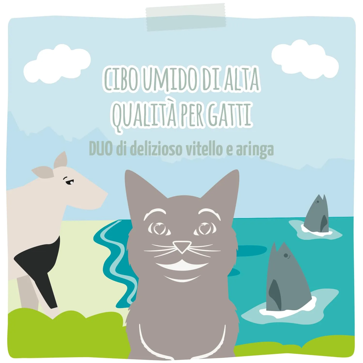 MjAMjAM - Cibo umido premium per gatti - Squeeze - DUO di delizioso vitello e aringa, confezione da 12 (12x125g), senza cereali - immagine 5
