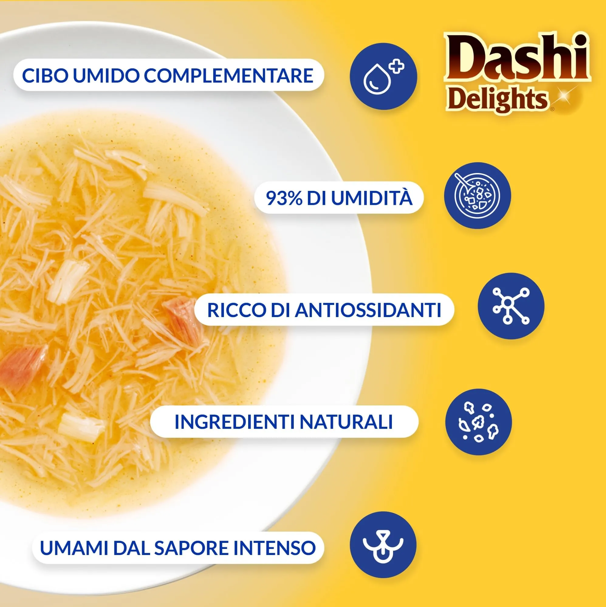 INABA Dashi Delights Silky Broth, Cibo Umido per Gatti con Pollo e Formaggio, Brodo di Pesce, Ricco di Proteine, Ingredienti Naturali, Pasto Complementare, 12 Confezioni da 40 g - immagine 3