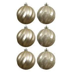 Set palline albero Natale (6pz-8cm) Plastica Pearl 026076 - immagine 1