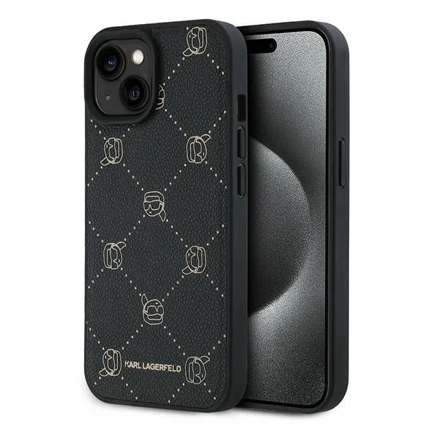 Custodia MagSafe per Apple iPhone 15 Plus, Karl Lagerfeld, Karl's Head, Nera - immagine 1