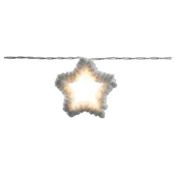 Filo Trasparente 10 luci - LED Bianco caldo (1,35 + 0,3 mt) Stelle Luce fissa CHRISTMAS D3947 - immagine 1