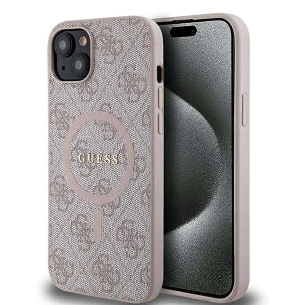 Custodia MagSafe per Apple iPhone 15 Plus, Guess, Collezione 4G, Rosa - immagine 1