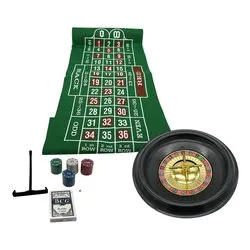 Gioco Set Roulette 30 cm con tappeto 80x30 cm e fish CASINO' XNA24046581 - immagine 1
