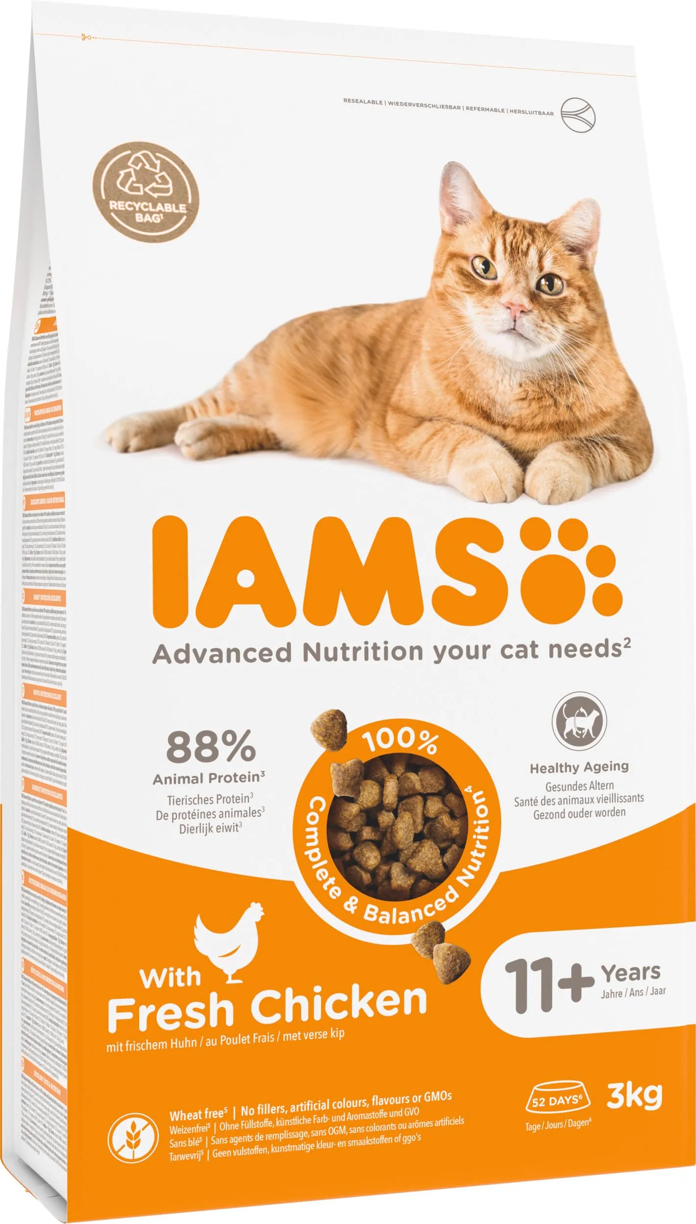 IAMS Cibo secco per gatti anziani da 11 anni con pollo, 3 kg - immagine 7