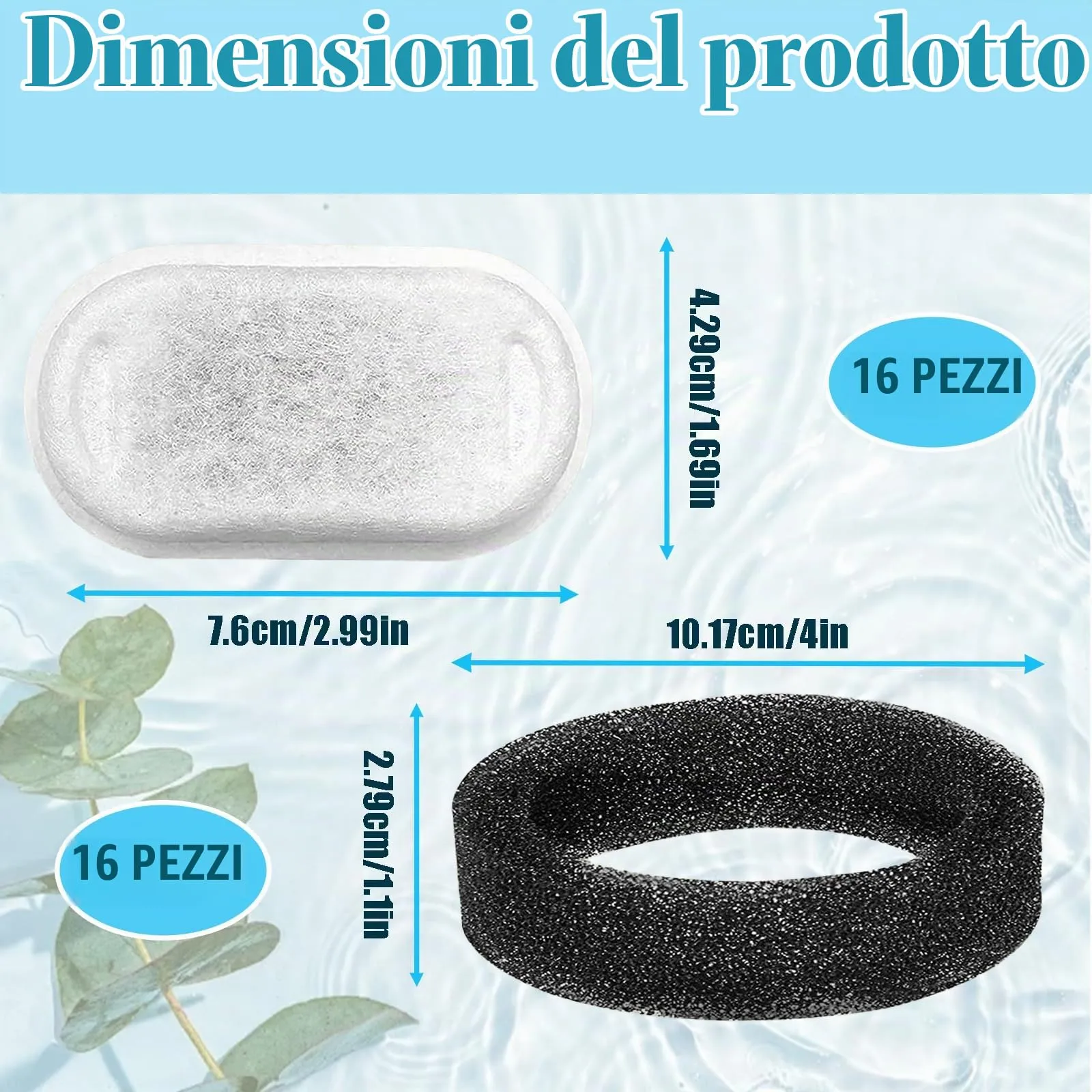 Filtri per Fontana per Gatti, 32 Pezzi Filtri Fontanella per Gatti, Filtro di Ricambio per Fontana, Filtri di Ricambio per Fontana per Gatti in Acciaio Inossidabile 108/3,2 L e 2 l Gatti e Cani - immagine 2