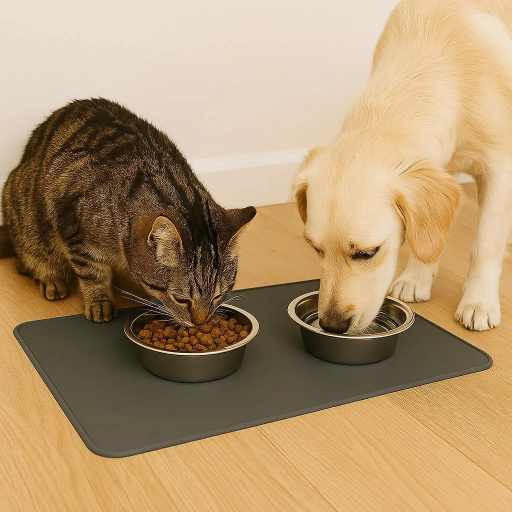 PARENCE.- tappetino antiscivolo per cane e gatto - tappetino protettivo 30x40 cm per cibo e acqua - impermeabile, facile da pulire, ideale per pavimenti puliti e asciutti - immagine 2