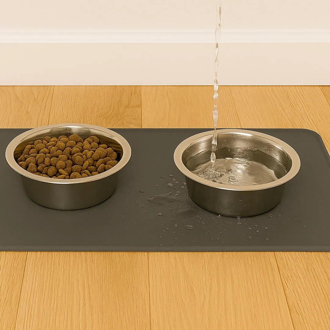 PARENCE.- tappetino antiscivolo per cane e gatto - tappetino protettivo 30x40 cm per cibo e acqua - impermeabile, facile da pulire, ideale per pavimenti puliti e asciutti - immagine 4