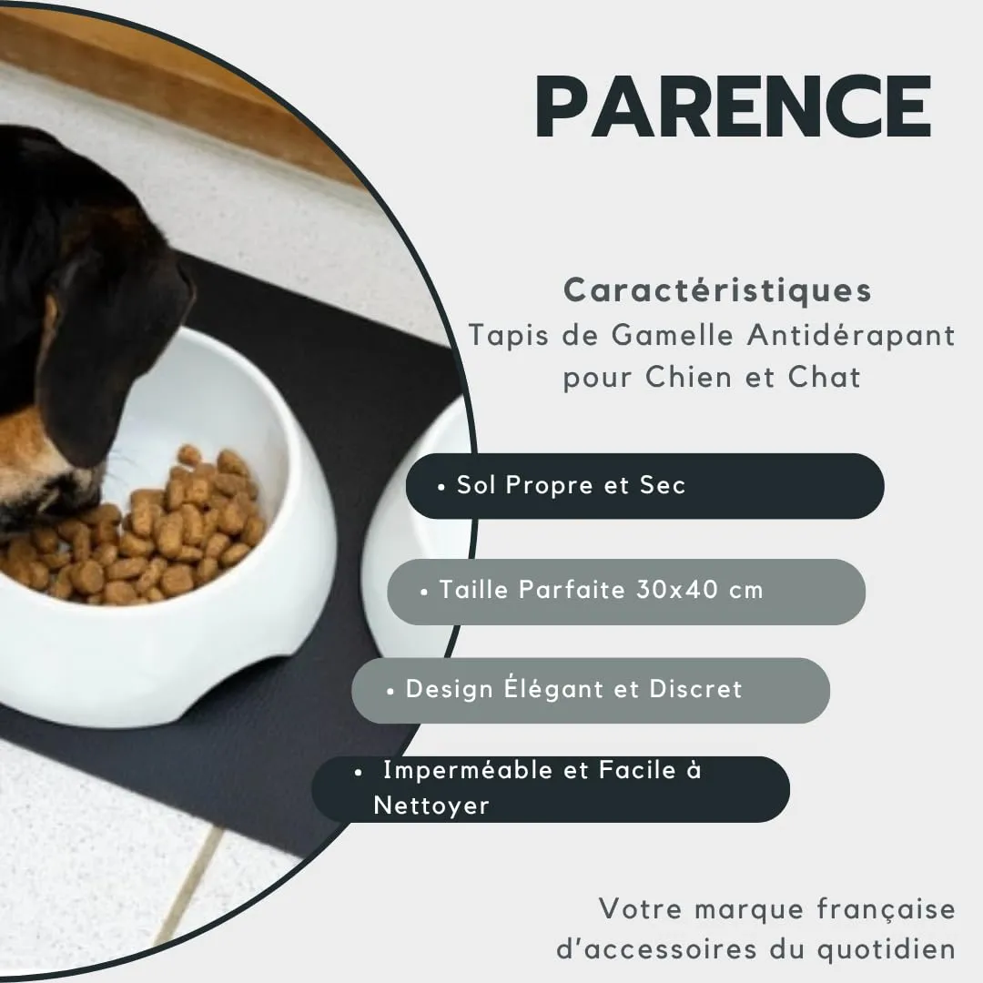 PARENCE.- tappetino antiscivolo per cane e gatto - tappetino protettivo 30x40 cm per cibo e acqua - impermeabile, facile da pulire, ideale per pavimenti puliti e asciutti - immagine 7