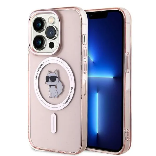 Custodia MagSafe per Apple iPhone 14 Pro Max, Karl Lagerfeld, IML Choupette, Rosa - immagine 1