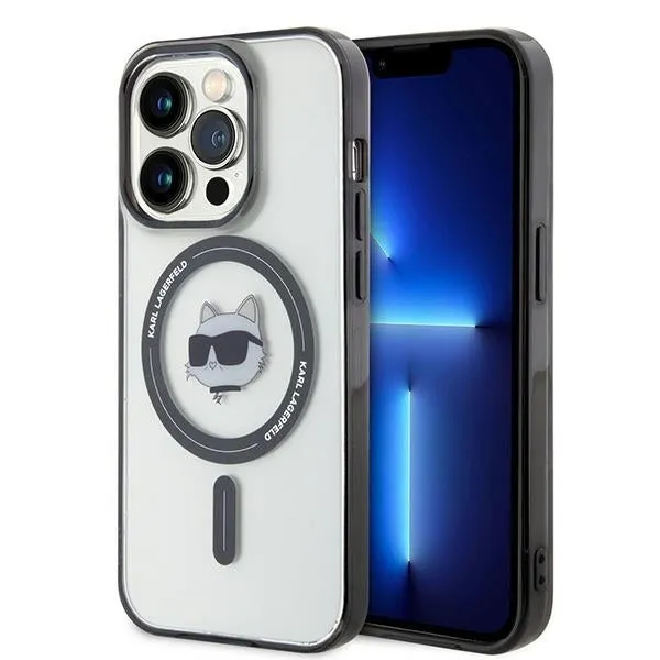 Custodia MagSafe per Apple iPhone 15 Pro Max, Karl Lagerfeld, IML Choupette's Head, Trasparente - immagine 1