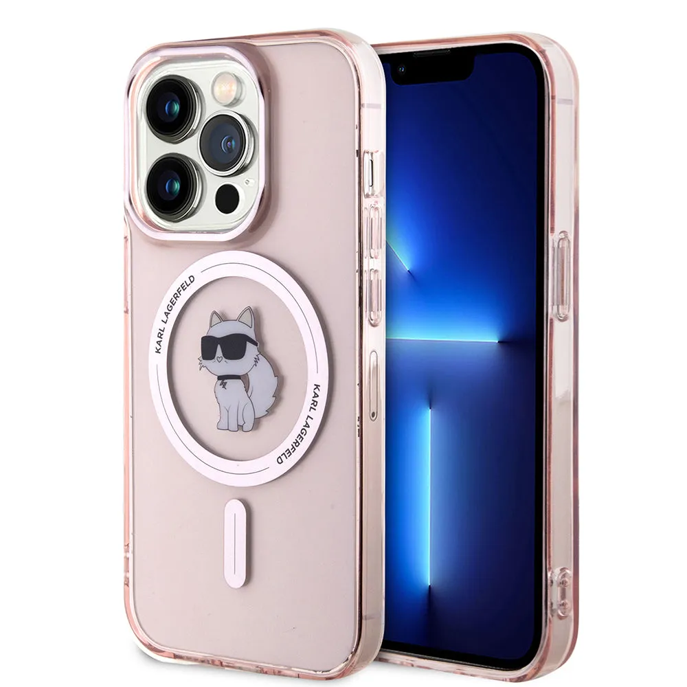 Custodia MagSafe per Apple iPhone 15 Pro Max, Karl Lagerfeld, IML Choupette, Rosa - immagine 1