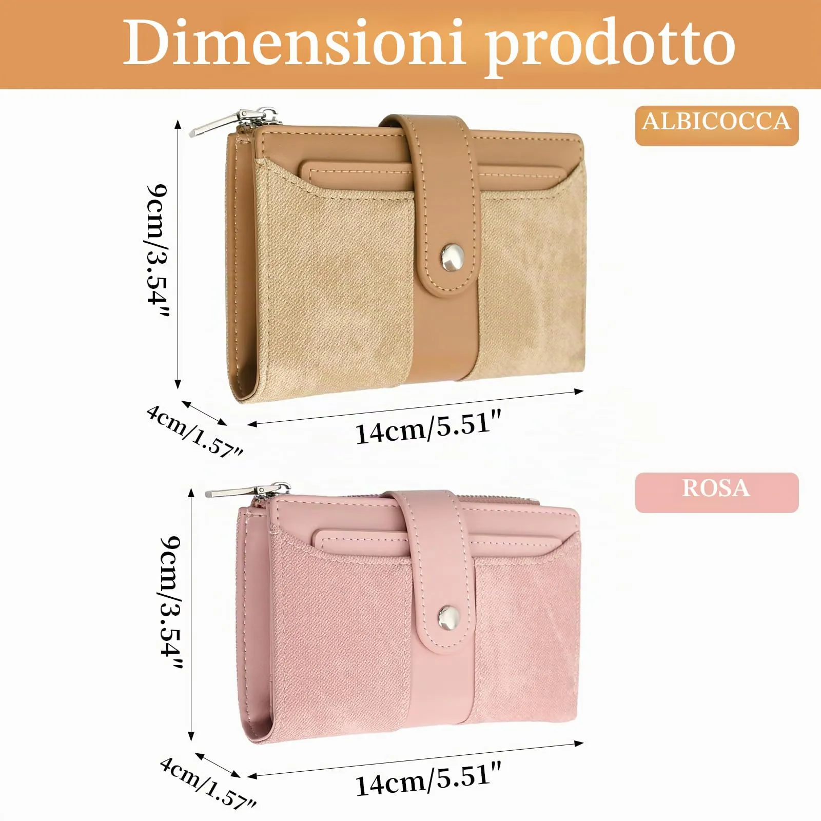 Rieoany Portafoglio Donna, 22 Slot, Portafoglio Piccolo Con Cerniera - immagine 4