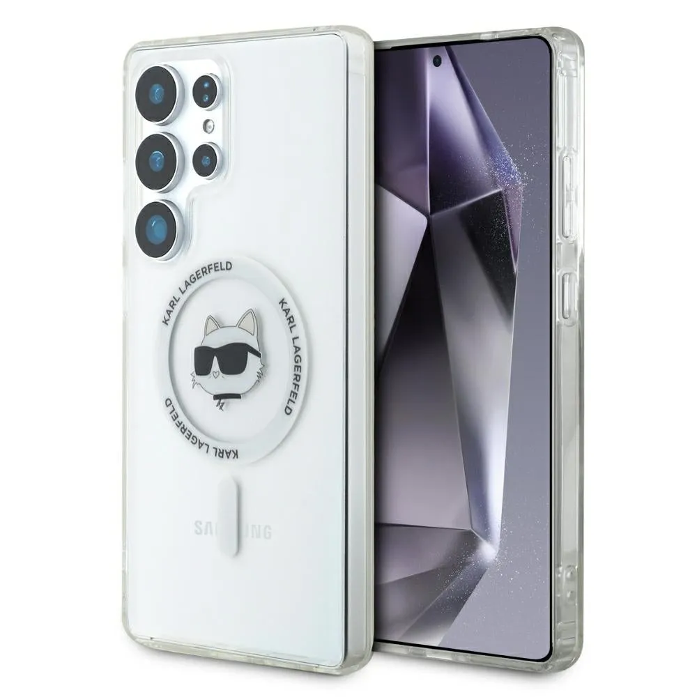 Custodia MagSafe per Samsung Galaxy S25 Ultra S938, Karl Lagerfeld, IML Choupette's Head, Bianca. - immagine 1