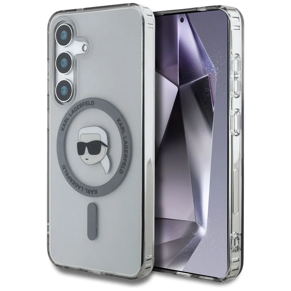 Custodia MagSafe per Samsung Galaxy S25 S931, Karl Lagerfeld, IML Karl's Head, Nera - immagine 1