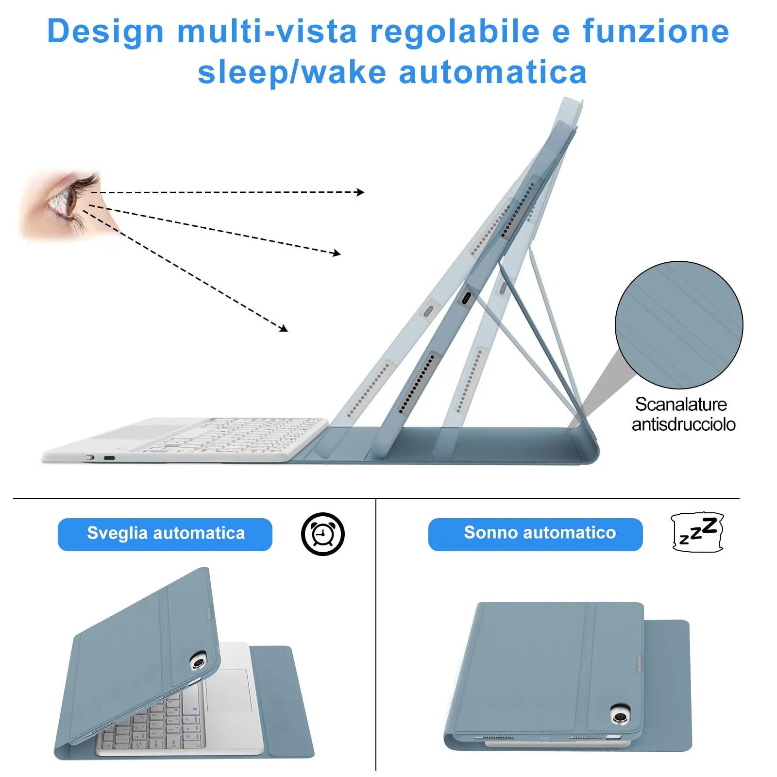 Cover Tastiera per iPad Air 11 M4 2026/M3 2025/M2 2024 11 Pollici - immagine 5