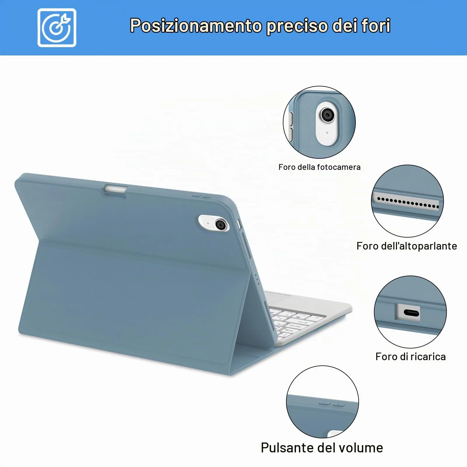 Cover Tastiera per iPad Air 11 M4 2026/M3 2025/M2 2024 11 Pollici - immagine 6