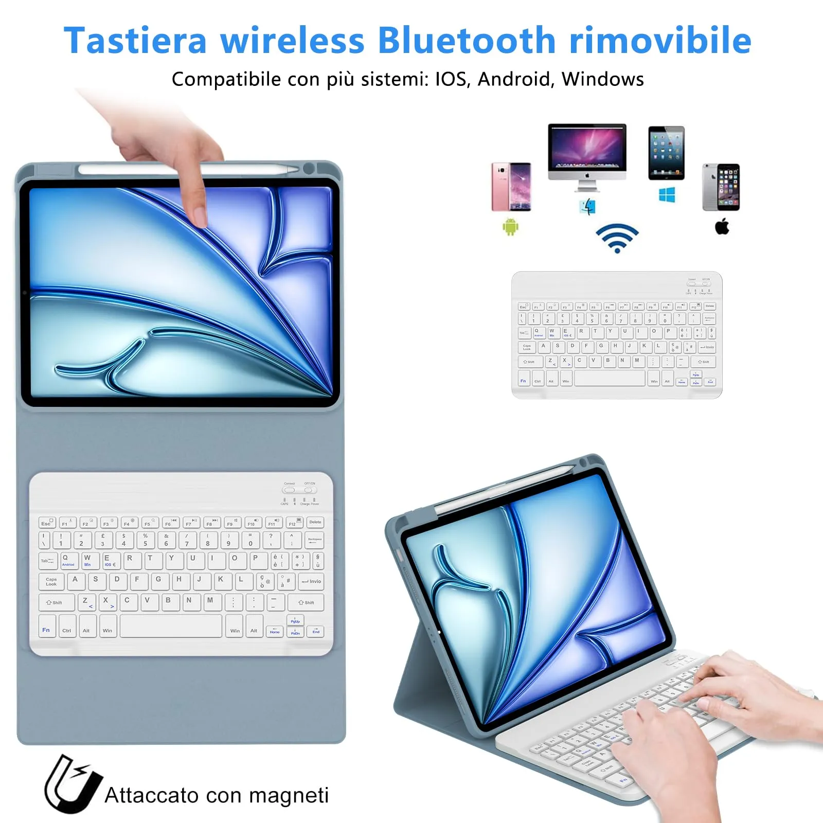 Cover Tastiera per iPad Air 11 M4 2026/M3 2025/M2 2024 11 Pollici - immagine 3