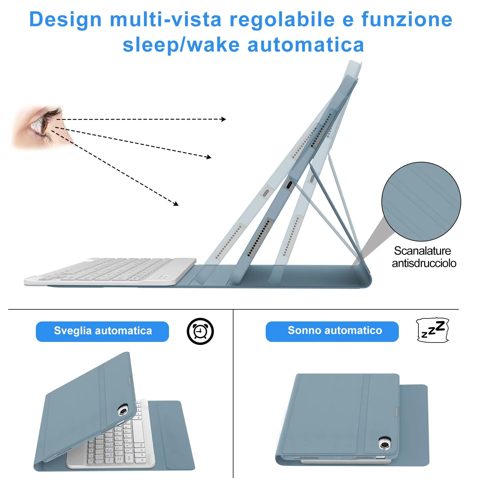 Cover Tastiera per iPad Air 11 M4 2026/M3 2025/M2 2024 11 Pollici - immagine 5