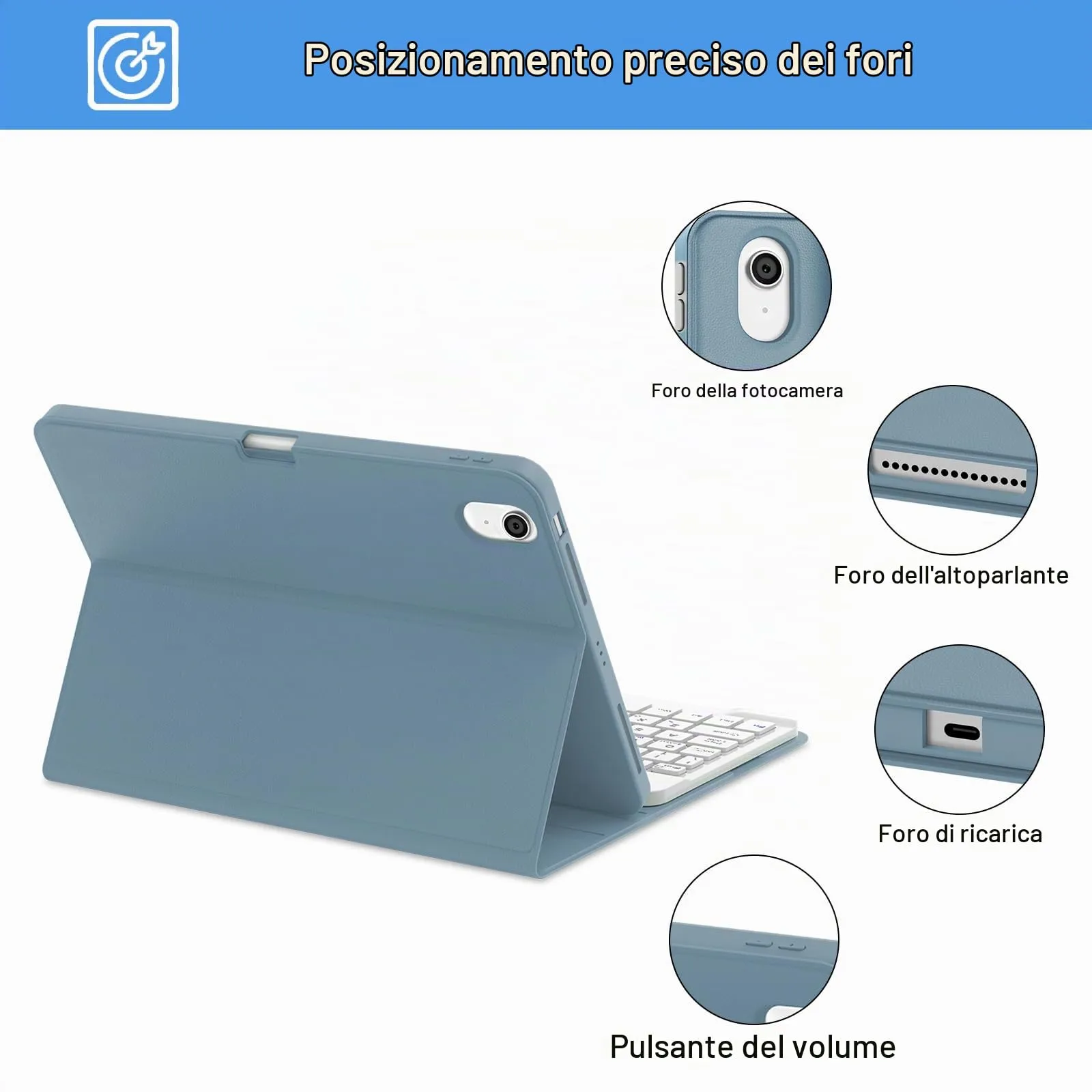 Cover Tastiera per iPad Air 11 M4 2026/M3 2025/M2 2024 11 Pollici - immagine 6