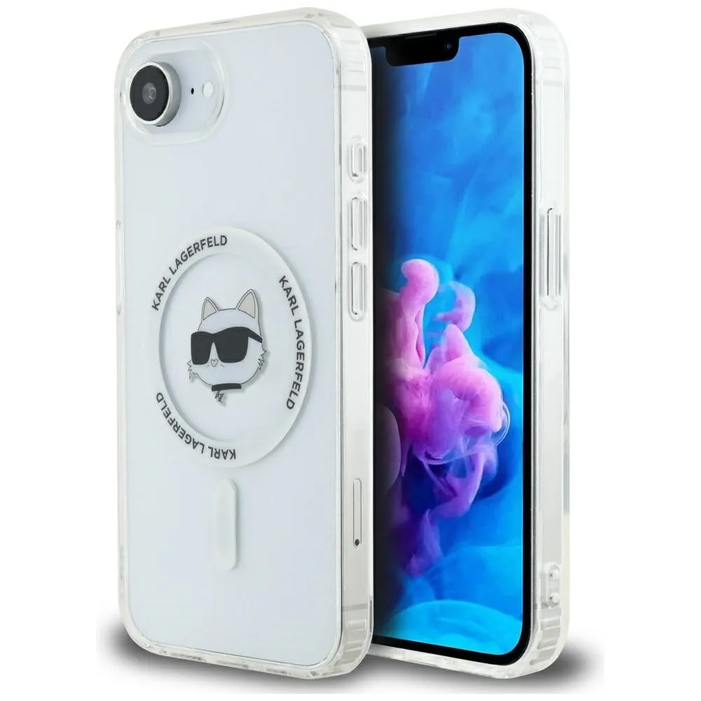 Custodia MagSafe per Apple iPhone 17e / 16e, Karl Lagerfeld, IML Choupette's Head, Bianca - immagine 1