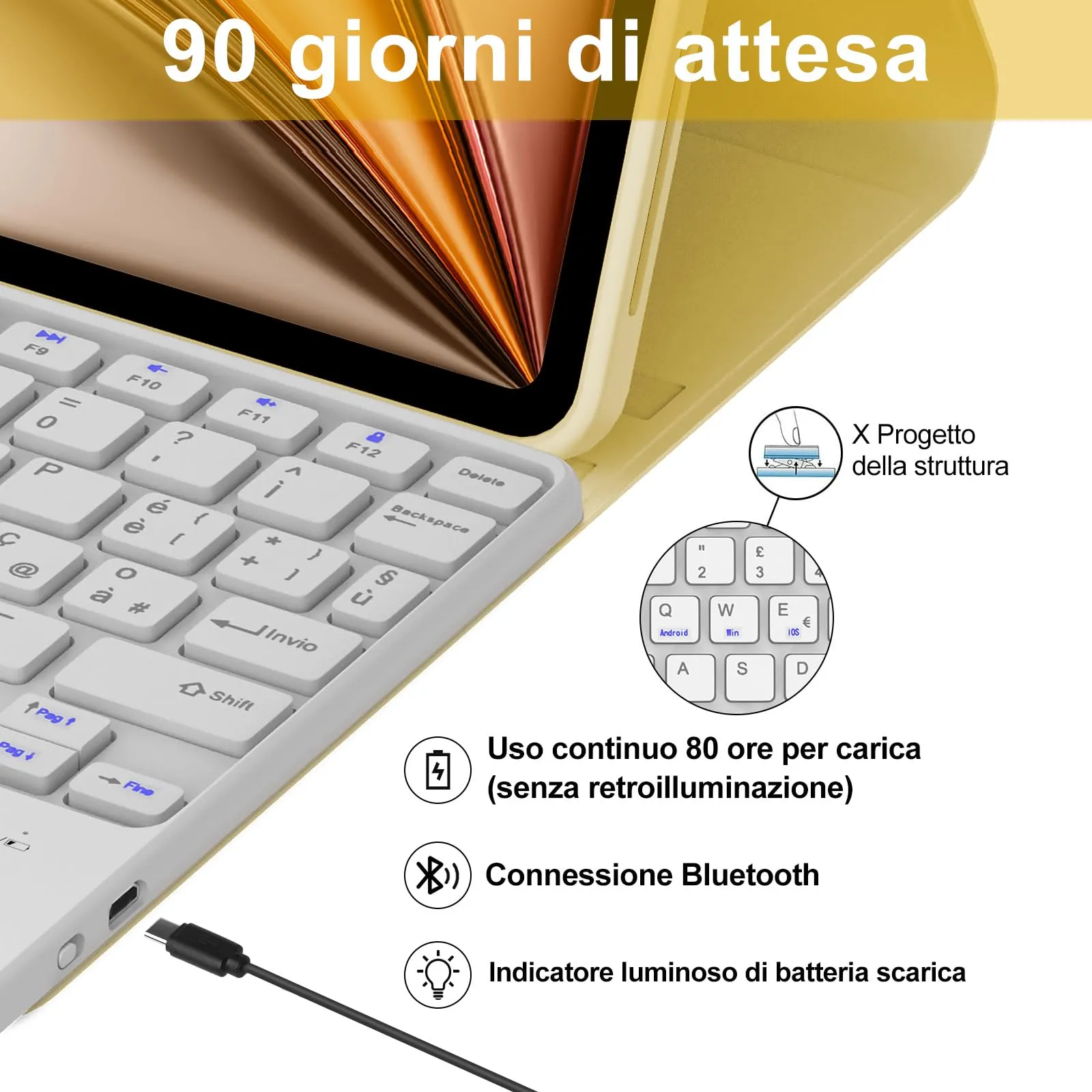 Cover Tastiera per iPad Air 11 M4 2026/M3 2025/M2 2024 11 Pollici - immagine 4