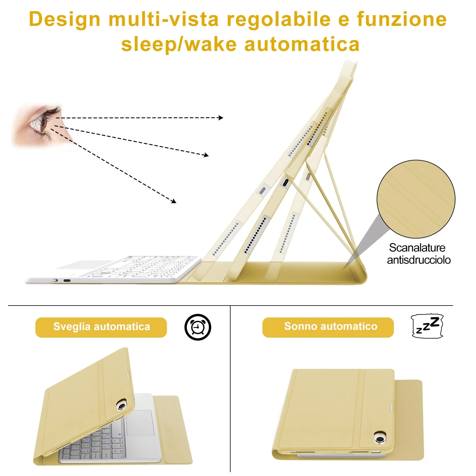Cover Tastiera per iPad Air 11 M4 2026/M3 2025/M2 2024 11 Pollici - immagine 5