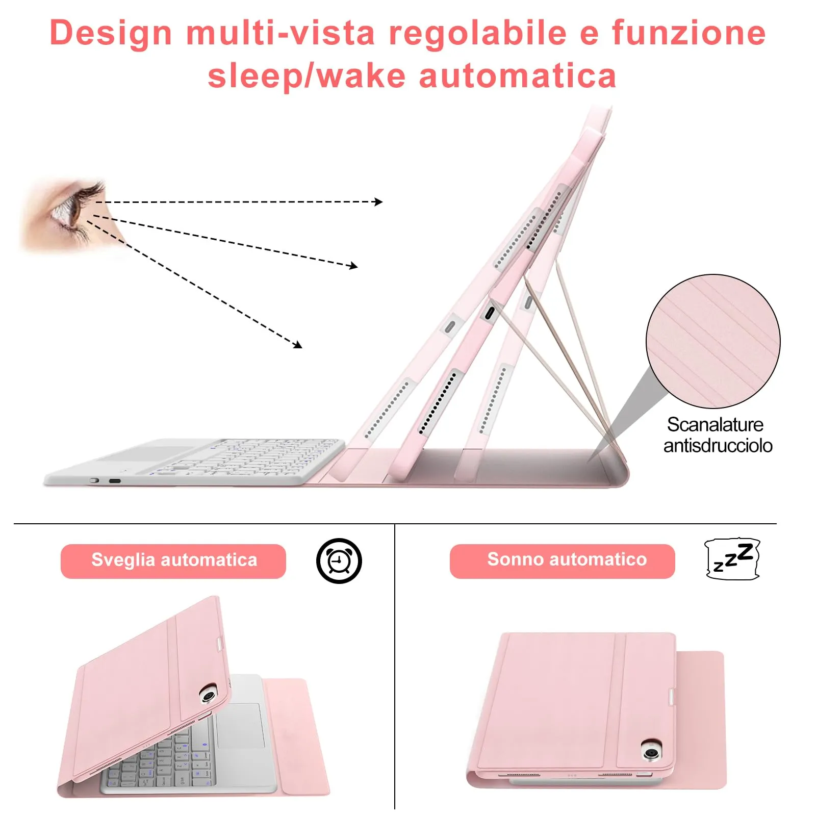 Cover Tastiera per iPad Air 11 M4 2026/M3 2025/M2 2024 11 Pollici - immagine 5