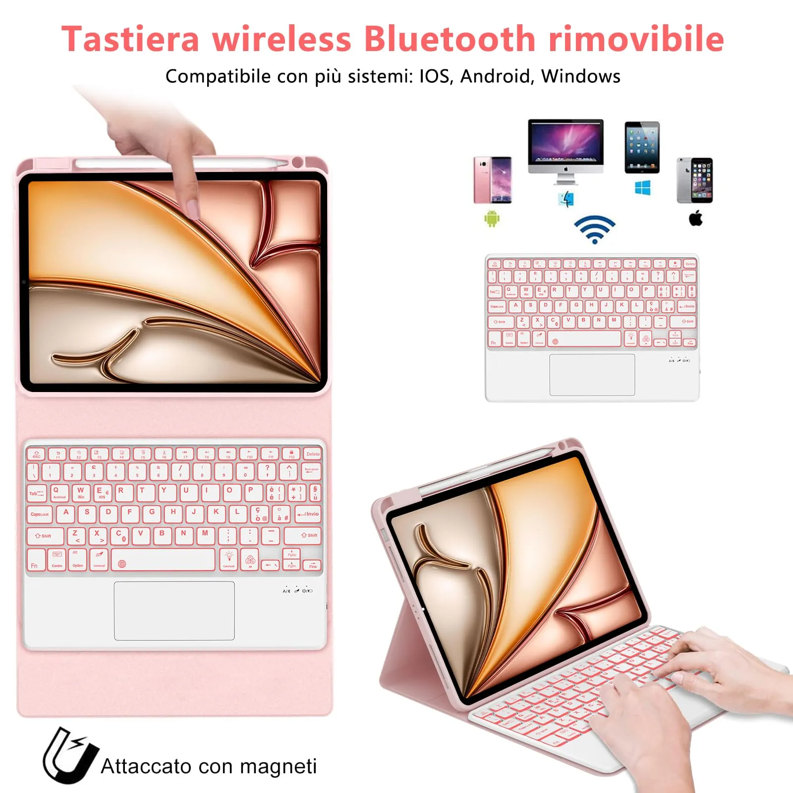 Cover Tastiera per iPad Air 11 M4 2026/M3 2025/M2 2024 11 Pollici - immagine 3