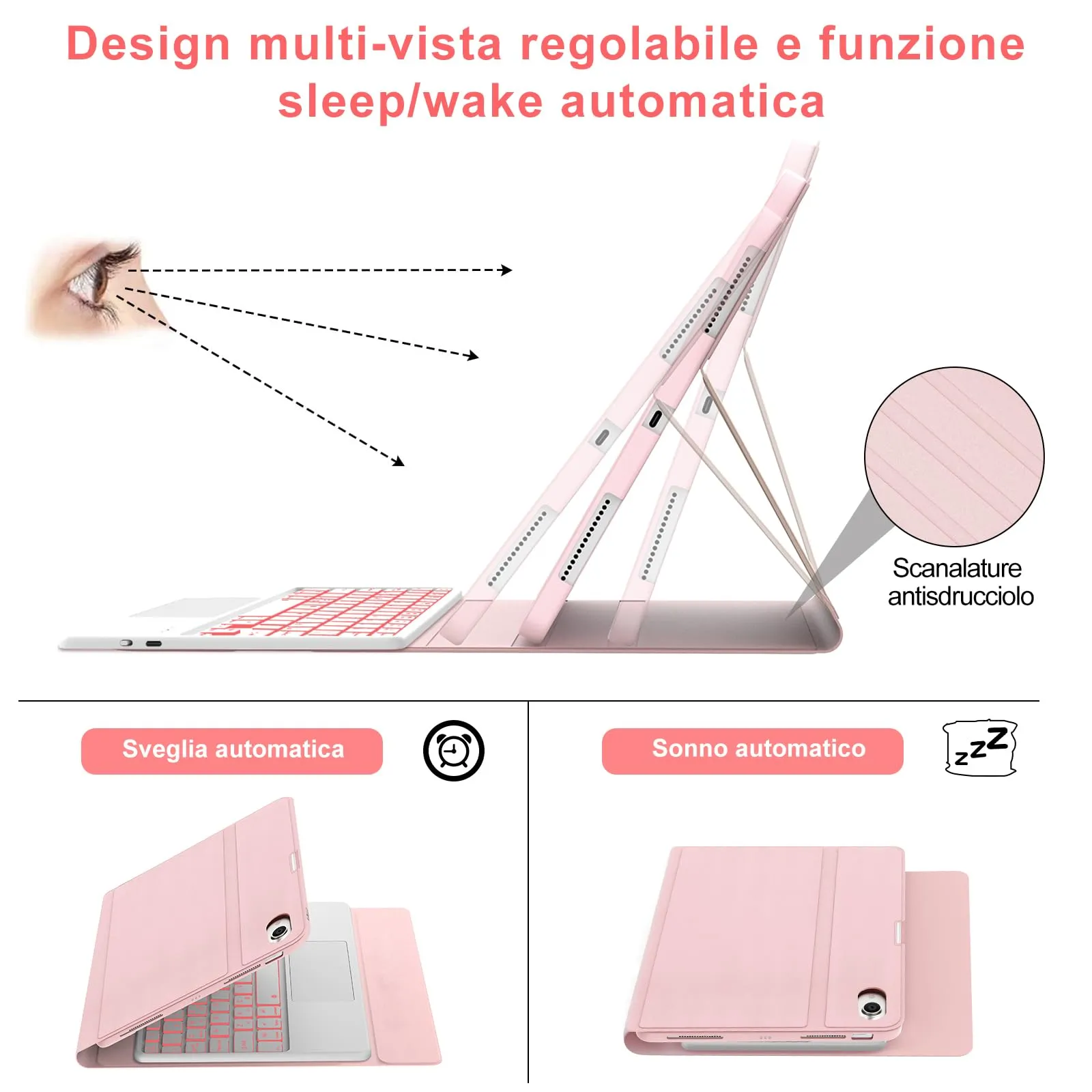 Cover Tastiera per iPad Air 11 M4 2026/M3 2025/M2 2024 11 Pollici - immagine 6
