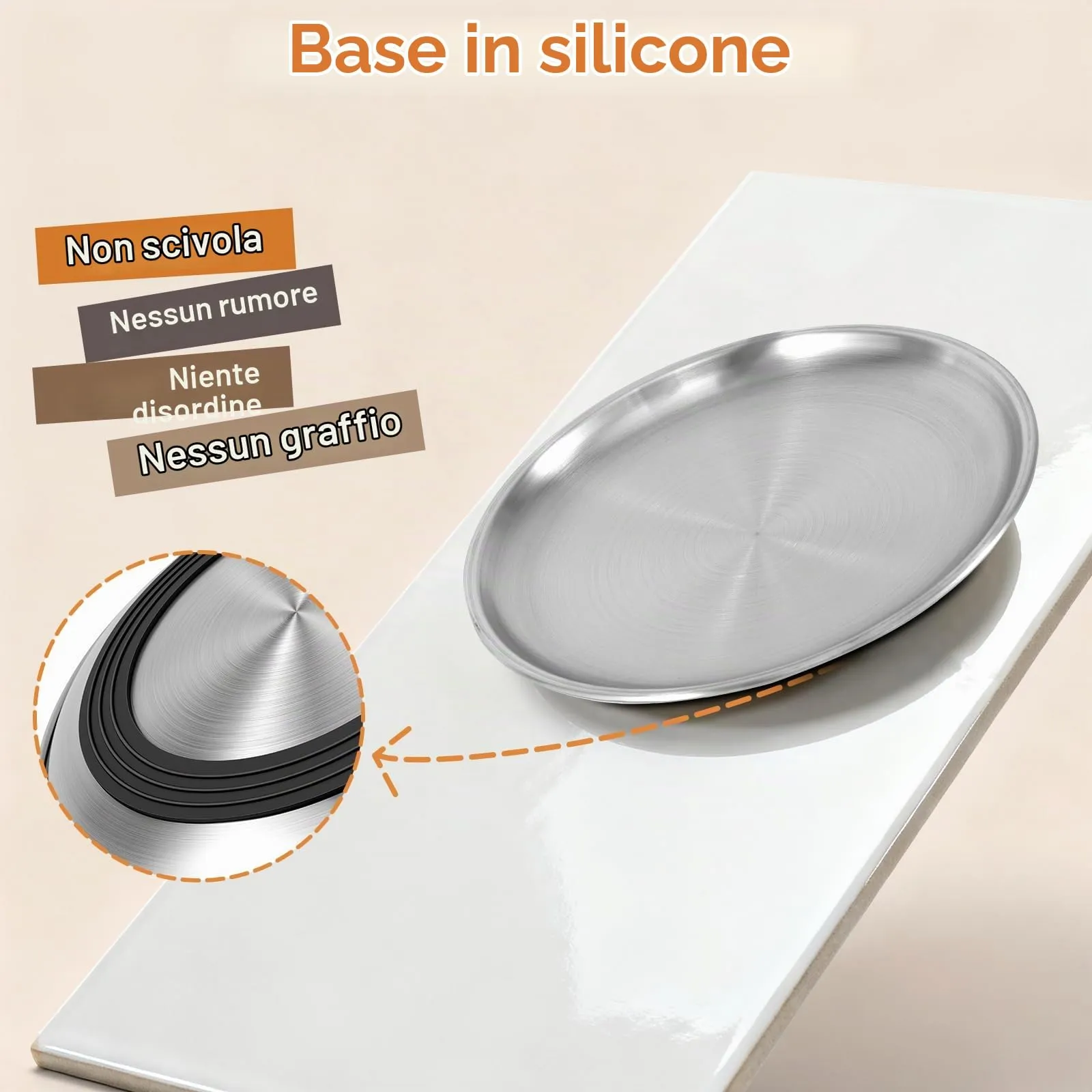 Alaoo 4 Pezzi Ciotole Piatte per Gatti in Acciaio Inox, 17 cm - immagine 6