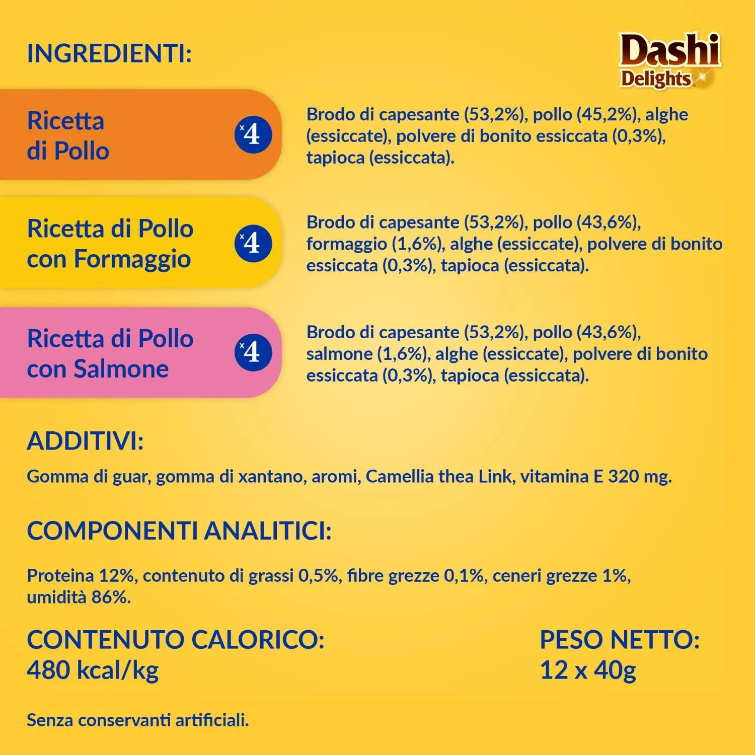 INABA Dashi Delights Gatti, Multipack Pollo, Formaggio e Salmone, 480g - immagine 7