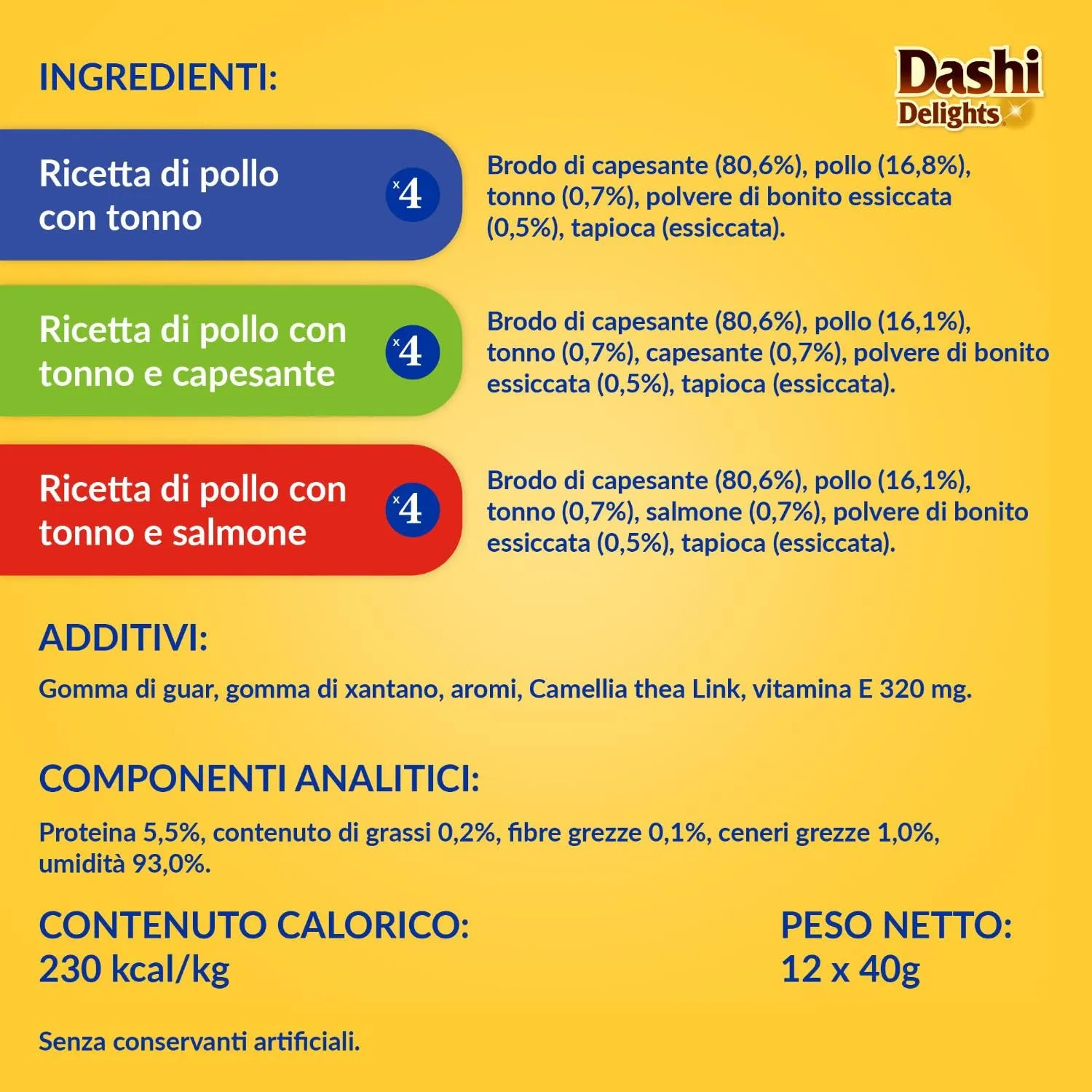INABA Dashi Silky Broth Gatti, Cibo Umido, Pollo e Tonno, Multipack 12x40g - immagine 7