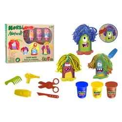 Pasta modellabile ( 3 vasetti 25 gr e accessori ) Ciuffi Buffi playset MORBIDOUGH NATURAL 42638 - immagine 1
