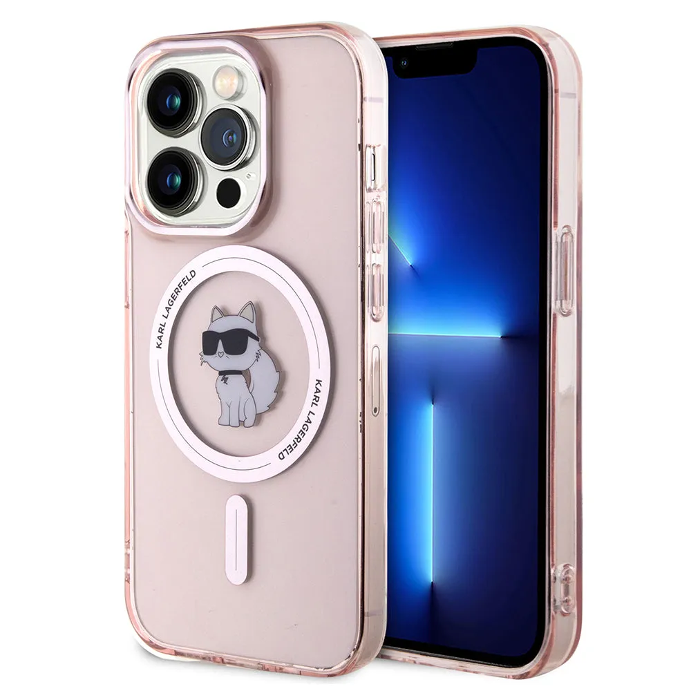 Custodia MagSafe per Apple iPhone 15 Pro, Karl Lagerfeld, IML Choupette, Rosa - immagine 1