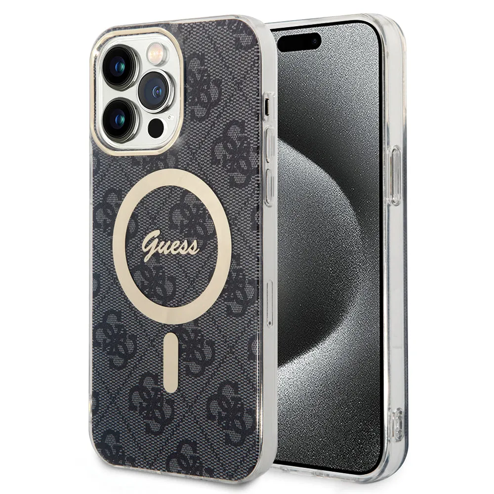 Custodia MagSafe per Apple iPhone 15 Pro, Guess, 4G IML, Nera - immagine 1